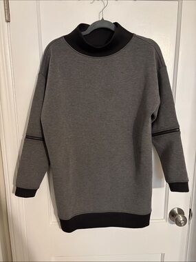 Marciano Gray Sweatshirt Dress with Black Trim
